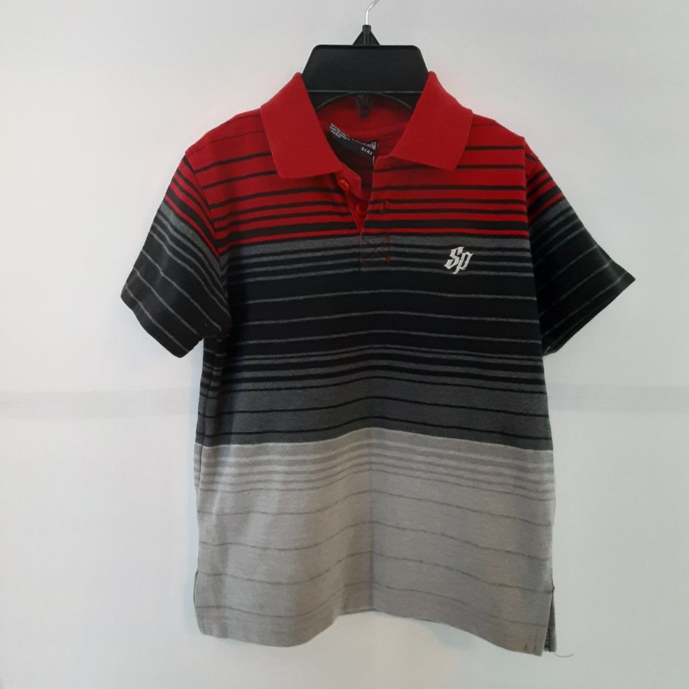 Southpole Boy's‎ Polo Shirt Red and Black Size S(4) Youth Striped Top